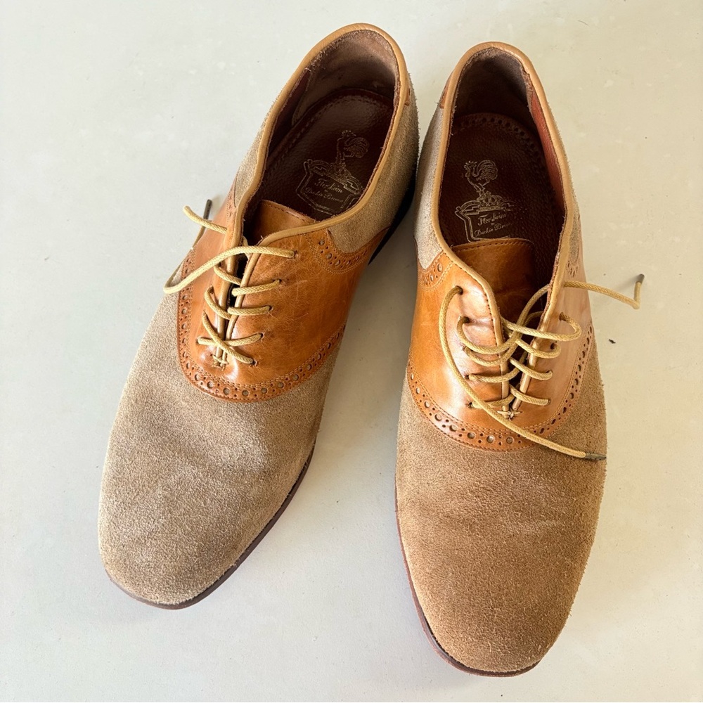 Florsheim x Duckie Brown Tan Brown Suede Leather Oxfords Shoes Men’s Size 10 D